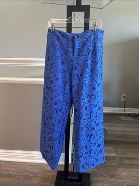 Anthropologie Colette cropped Blue Lace Pants
